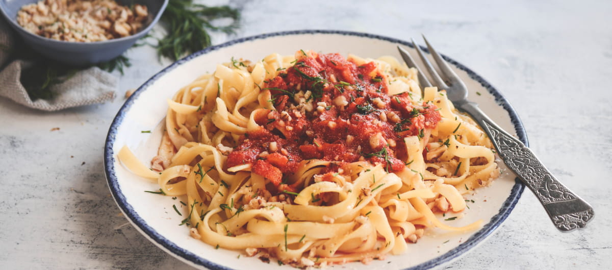 recipe image Tagliatelle with white fish roe sauce from Lesvos