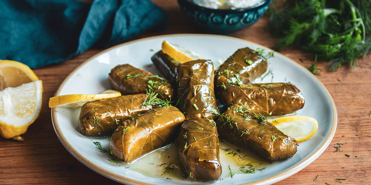 recipe image Stuffed Vine Leaves (Dolmadakia Yalantzi)